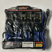 Horusdy, 4 Piece Ratchet Tie Down & 2 Piece Bungee Cords Hook