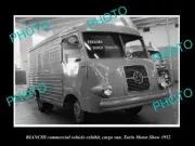 OLD LARGE HISTORIC PHOTO OF 1952 BIANCHI AUDAX VAN TURIN MOTOR SHOW DISPLAY
