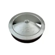 14" Small Block Chevy 327 Logo Chrome Air Cleaner Washable SBC BBC Flat Base