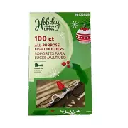 Christmas Light Clips For Mounting To Outdoor Gutters & Shingles 100 Pack