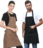 Yotsuba Apron, Unisex Bib Apron, Upgraded Waterproof Canvas, Adjustable, Multiple Large Pockets, Wear-Resistant for BBQ, Kitchen, Hairstylist, Waiters, Artists, Beauticians, Bar Shop