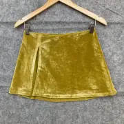 NEW Tiger Mist Mini Skirt Womens S Small Gold Elastic Waist Short Length 33528