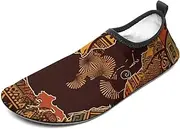 [BTCOWZRV] Water Shoes for Women Men African Map Ethnic Pattern Water Sports Shoes Slip-on Breathable Lightweight Athletic Aqua Sock
