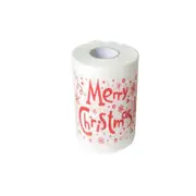 4 Pcs Christmas Paper Towel Toilet Paper Lovely Snowman Santa Hat Snow Printed Roll Paper Napkin 4. English