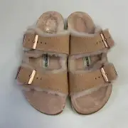 Birkenstock New with Box Arizona Shearling Light Rose Suede Regular Select Size