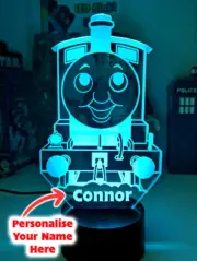 THOMAS THE TANK PERSONALISED 3D LED Night Light 7 Colour Change Kids Room Lamp