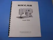 Riccar Model 777 Sewing Machine Instruction Manual - Printed