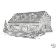 42 x 30 3 Car TD Garage / Full Shed Dormer Loft Building Plans