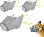Kezvmhy Dog Filter Mask, Dog Face Mask - 3x Reusable Mask Filter Muzzle for Puppies Facial Cover for Small Medium Large Dogs Smooth Breathing