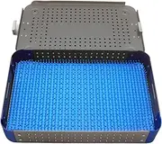 Sterilisation Box for Surgical Instruments, Aluminium Alloy Sterilisation Tray with Silicone Pads, High Temperature and Pressure Resistant, Suitable for Hospital Operating Rooms (Grey)
