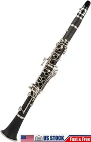 Black C Key Clarinet Two Barrels Ebonite Wood Nickel Plated Key with Case