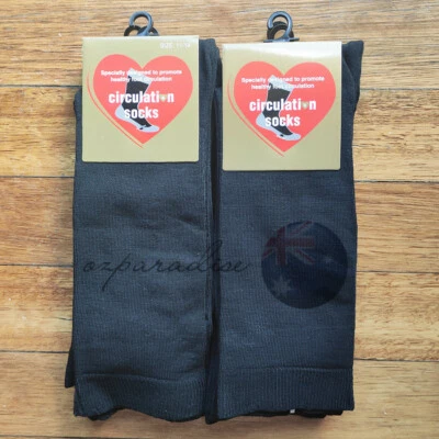 6 Pairs 11-14 Cotton Loose Top Socks Men Mens Medical Circulation Diabetic Black