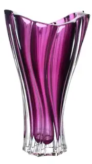 Vase12 " Flower Vase Purple Bud Vase Czech Bohemia Crystal Vase Gift