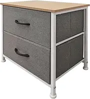 Foret Chest of 2 Drawers Storage Cabinet Tower Dresser Fabric Lowboy Organizer
