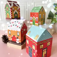 在飛比找蝦皮購物優惠-卡通聖誕快樂禮品包裝聖誕屋形狀糖果盒巧克力盒納維達 2024