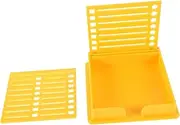 TEHAUX Desktop Notepad Holders Sticker Dispenser Holder Easy to Clean Plastic Note Pad Organizer Box
