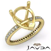 Diamond Anniversary Classic women's Ring 14k Yellow Gold Pear Semi Mount 0.51Ctw