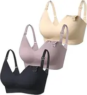 [Generic] Sports Brawls for Women Women Bras Seamless Breastfeeding Maternity Bra Ultra Comfort Smooth Wireless Pregnancy Sleeping Bralette Low Support Sports Bras for Women (#A-A, M)