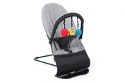 Vee Bee Baby Minder Cushioned Rocker Bouncer for Infant Seat Chair w Toys Gray