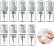 10 Pcs Empty Foam Pump Bottle 1oz/30ml Travel Size Plastic Pump Bottle Soap Bottle Portable Small Hand Sanitizer Dispenser Bottles, Refillable Clear Instant Foaming Bottles for Hand Lotion Shampoo