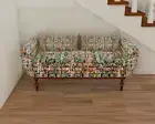 Green Retro Tall Ottoman Bench with arms, Storage Blanket Bench, Fainting Bench