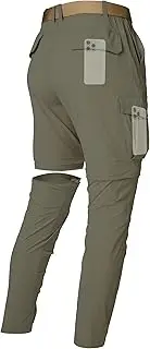 [LINLANG EN] Mens Hiking Cargo Pants Lightweight Quick Dry Convertible Zip Off Waterproof Travel Fishing Climbing Work Pants for Men