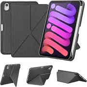 [DTTO] Case for iPad Mini 7 (A17 Pro) 2024 / iPad Mini 6 2021 8.3 inch with Pencil Holder, Multi-Angle Magnetic Standing Cover for iPad Mini 7th/6th Generation [Auto Wake/Sleep], Dark Grey