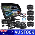 12/24v 7" Quad Monitor 4ch Video In + 4x 4PIN IR CCD Reversing Camera For Truck