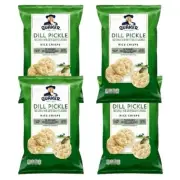 Quaker Rice Crisps DILL PICKLE 3oz 4 Bags Chips Snack Popped Not Fried Mini-Cake