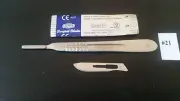 10 Surgical Blades# 21 with Scalpel Handle # 4 Dental