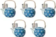 Set of 5, Celadon Koume U, No. 6 Earthen Bottle [5.5 x 4.5 inches (14 x 11.5 cm) 850cc] | Arita Ware Pottery Setomonohonpo