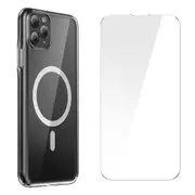 BASEUS Crystal Series Phone Case for iPhone 11 Pro 5.8 inch,Clear Hard PC Cover Tempered Glass Film