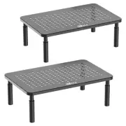 Dual Monitor Stand Adjustable Height Laptop Riser with Airflow Vents 2 Pack