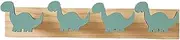Dinosaur Hooks for Kids Room - Wooden Decorative Hook for Animal Coat Rack, 4 Cute Animal Hooks for Kids Bedroom, Nursery, Living Room Decor