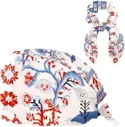 [YTYVAGT] Scrub Caps Women,Scrub Hats Suitable for Women,Boho Style Architectural Dog