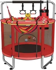 Childrens Trampoline Small Toddler Trampoline for Kids Toddlers 4.6 FT Indoor Outdoor with Safety Enclosure Net Birthday Gifts for Boy Girl Age