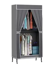 Fresh Fab Finds 2-Tier Portable Garment Rack with Wheels