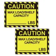 Remarkable Pallet Rack Capacity Label3×4 Inch Caution MAX LoadShelf LBS Warni...