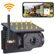 Solar Wireless Reversing Rear View Camera WiFi Magnetic For Truck Bus RV iPhone