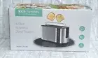 4-Slices Extra Long Slot Toaster w/ Reheat Warming Rack 6 Browning Control