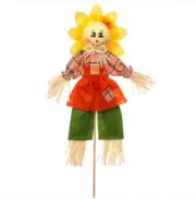 #D New Scarecrow On A Stick Harvest Thanksgiving Decoration Sunflower