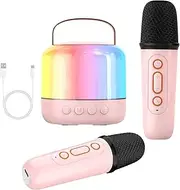 Portable Speaker - Wireless Karaoke Machine | ABS Karaoke Speaker | Small Speakers Microphone Set,Led Light Design Music Player, Singing Machine Sound Box for Family Friends