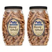 Utz Honey Wheat Braided Twist Pretzels 24 Ounce Pack of 2 Zero Preservatives