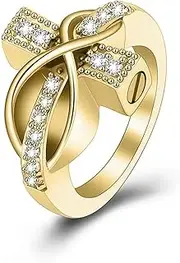 DOTUIARG Inlay Zircon Cross Stainless Steel Cremation Urn Ring Hold Loved One's Ashes for Women Keepsake Memorial Jewelry