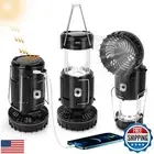 2024 Upgrade Solar Powered Camping Lantern with Fan - Stay Cool and Well-lit