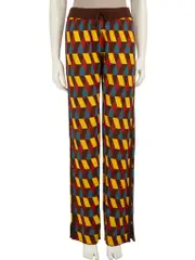 Geometric Pattern Knit Trousers