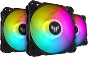ASUS TUF Gaming TF120 ARGB Chassis Fan 3 Pack 3Pin Customizable LEDs, Advanced Fluid Dynamic Bearing, 120mm PWM Control, Anti-Vibration Pads, Double-Layer LED Array for Computer Case & Liquid Radiator