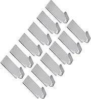 AUTSUPPL 12 Pcs Adhesive Stainless Steel Towel Hooks Heavy Duty Wall Hooks for Kitchen and Bathroom Waterproof and Rustproof Towel Racks Easy to Install No Drilling Required