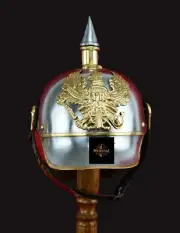 1889 Prussian Cuirassier Helmet with Brass Accents ,Adjustable Leather ChinStrap
