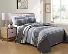 Collection 3 Piece King/California King Quilted Reversible Coverlet Bedspread...